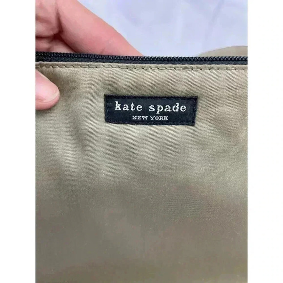 VTG Kate Spade New York Golden Satin Fabric Baguette Hand bag Purse - Picture 3 of 10